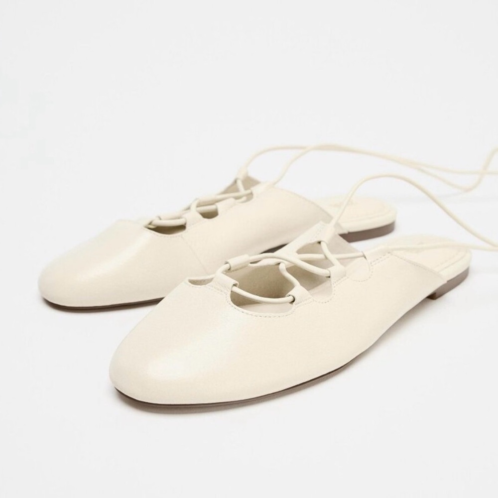 Zara ballet Elegant Cream Women's Shoes
